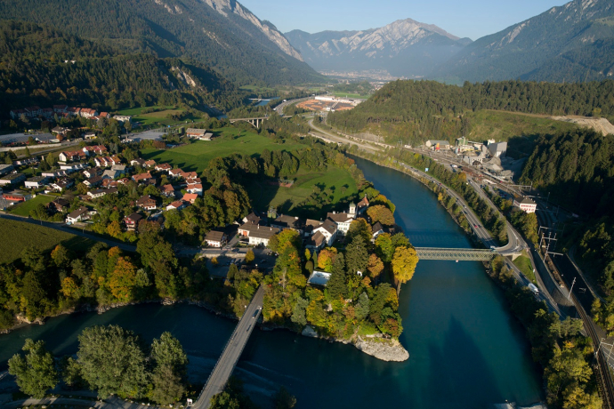View of Reichenau-Tamins and the Chur Rhine Valley View of Reichenau-Tamins and the Chur Rhine Valley