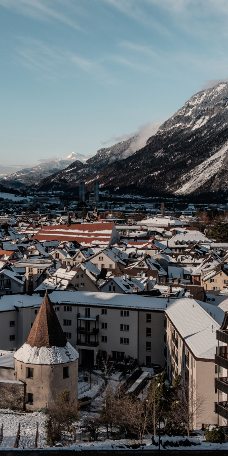 Sicht über die Stadt Chur